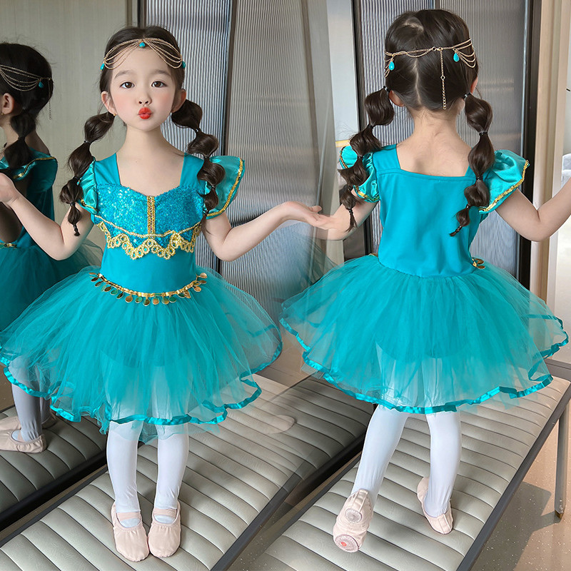 Princesa Jasmine Cosplay Traje Aladdin TUTU Vestido Para Criancas De Bailado Meninas Lantejoulas Vestidos De Natal De Halloween Shopee Brasil