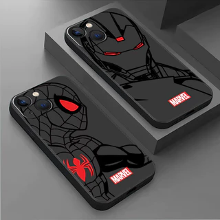 Capa Macia Para Telefone Preto , Homem Aranha Ferro Venom Art Case For Iphone 15 Plus , 14 , 13 Pro Max , 12 Mini , 11 , X , Xs , Xr , 7 , 8 Mais 7 Cover Casing Silicone Reto