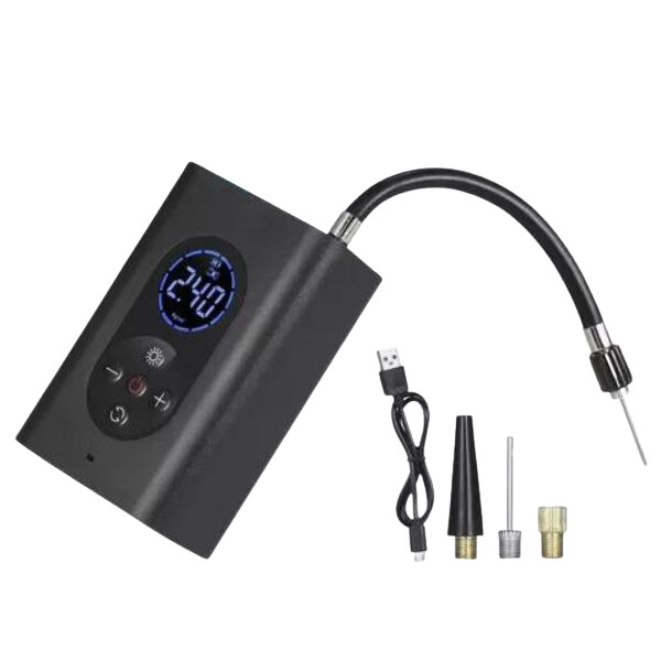 Mini Compressor de Ar Digital Portátil - USB Recarregável - Calibrador ...