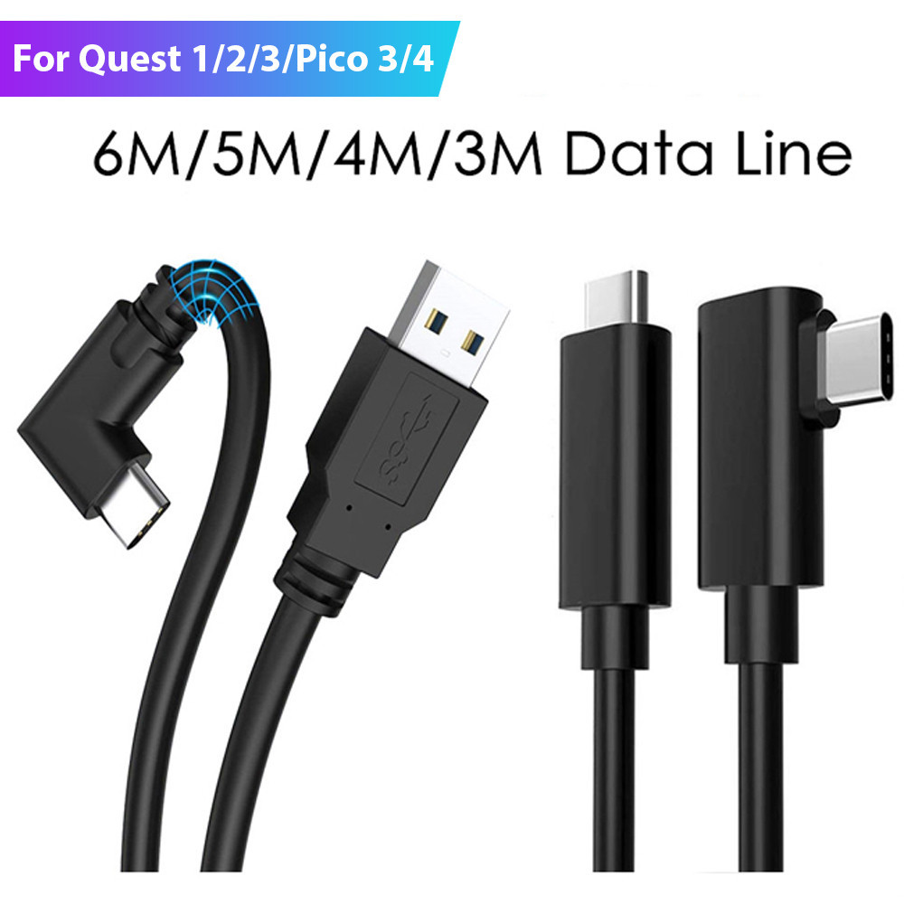 Cabo De Carregamento De Linha De Dados Para Oculus Quest 3/2/1 VR Link USB 3.2 Transferência-A Tipo C PICO 3/4 Pro