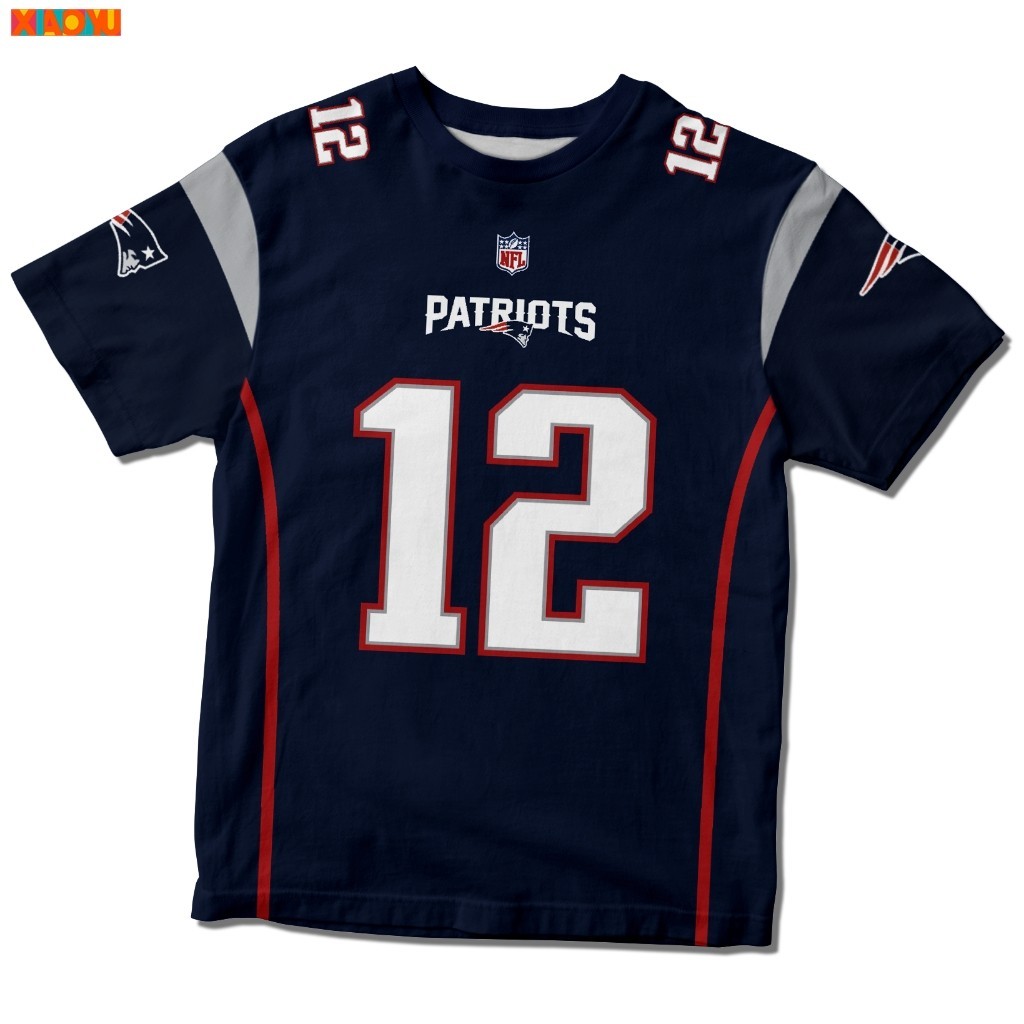 Camisa Camiseta New England Patriots Tom Brady Azul