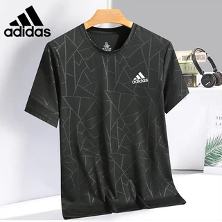 [Original] Ice Crack Quick-Drying Camiseta De Manga Curta Masculina Leve Seda Gelada Esportiva De Tamanho Grande Elástica Respirável Casual Top