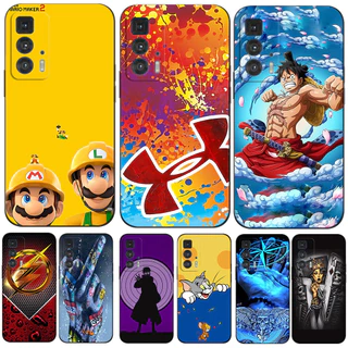 Capa Para Telefone Motorola Edge 20 Pro 5G Traseira Em Silicone Macio Moto Edge20Pro Protetora Tpu Preta Mario Andma One Piece Luffy