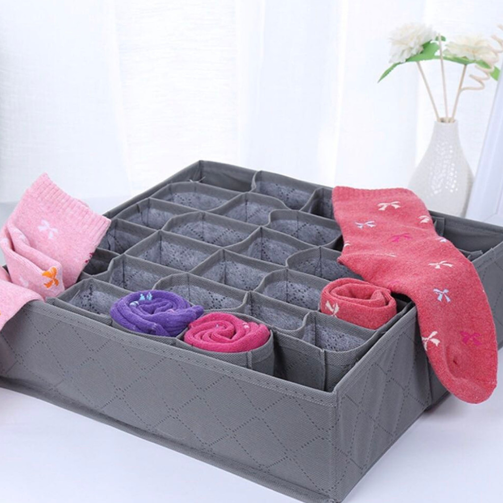 Organizador de Roupas Íntimas 24 Compartimentos Dobrável | Shopee Brasil
