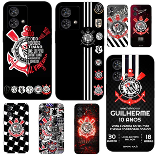 Capa De Silicone Macia Para Telefone Motorola MOTO G84 5G Preta Tpu Corinthians