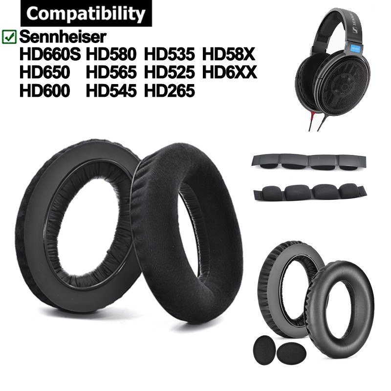 Almofadas De Ouvido Para Sennheiser HD660S HD650 HD600 HD580 HD565 HD545 HD535 HD525 HD265 HD58X HD6XX Fone Almofada Esponja