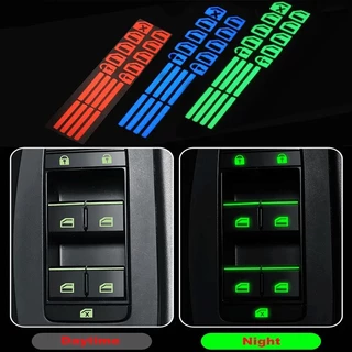 3Color Botão De Elevação Da Janela Luminosa Do Carro Adesivos De Segurança Nocturna Interruptor Acessórios