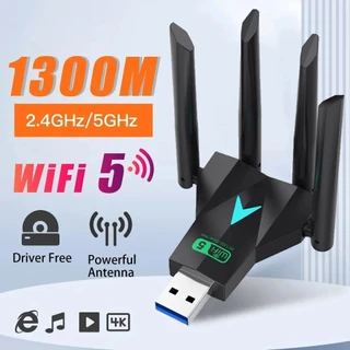 1300Mbps Usb Wifi 5 Adaptador 4 Antenas Placa De Rede Free Dual Band 2.4G/5Ghz Receptor Sem Fio Para Windows Xp A 11