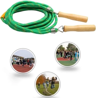 Corda de Pular Manopla Madeira Profissional Academia Treino Fitness Crossfit Academia 2,90 m