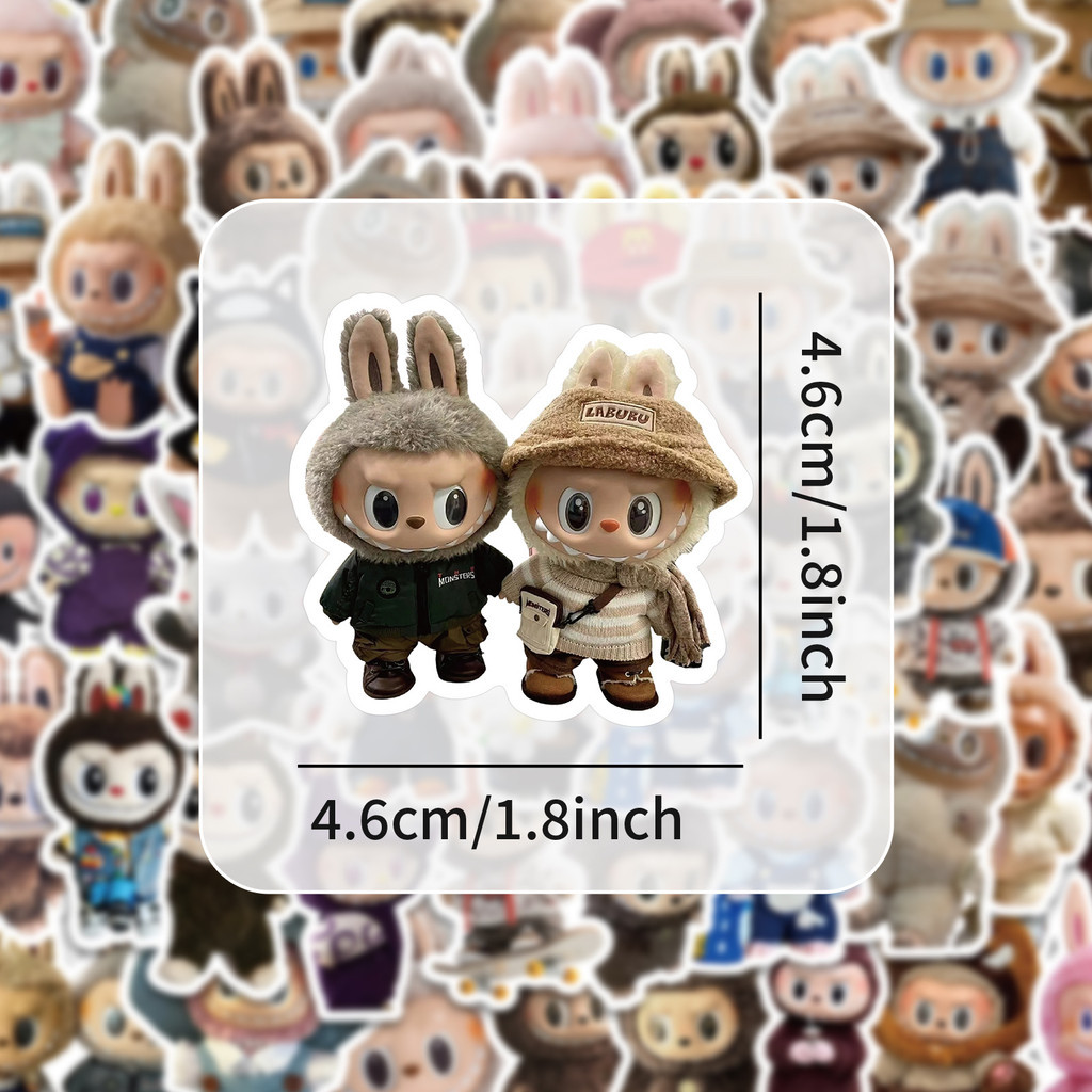 Labubu bonito labu conjunto de adesivos Pop Mart boneca adesivos diy ...