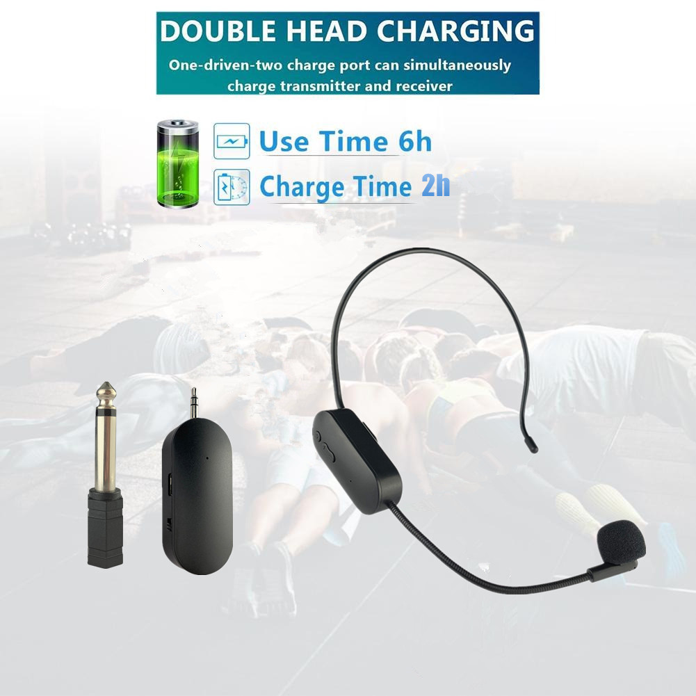 Profissional Head-mounted Headset 2.4Ghz Microfone Sem Fio Para ...