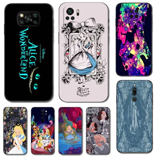 Capa Para xiaomi mi 8 lite redmi 8 8a Traseira De Telefone Silicone Macio Preto tpu Alice País Das Maravilhas