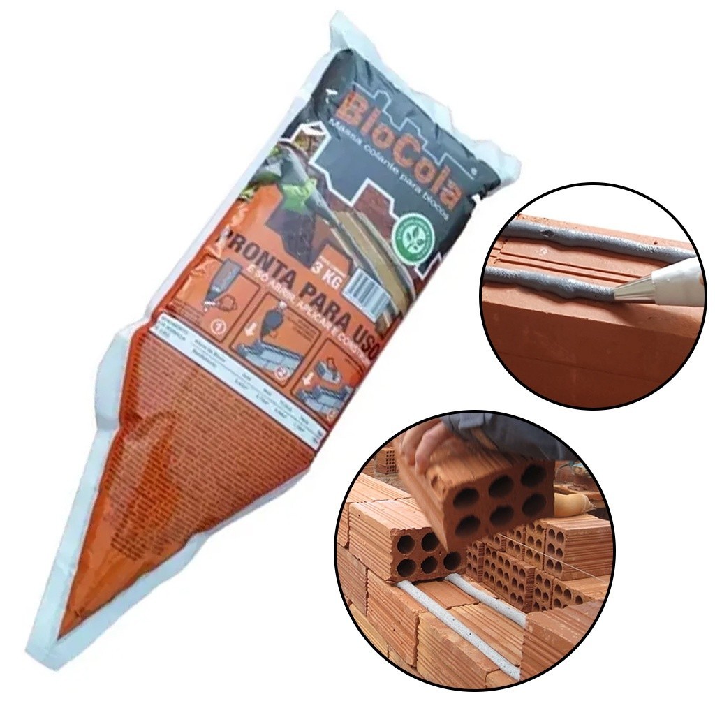 Massa Polimérica Cimento Pronto Bisnaga Para Tijolo E Bloco 3kg ...