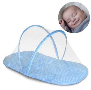 Berço Ninho com Travesseiro Acolchoado Portátil Dobrável Tenda Mosquiteiro Anti-Mosquito