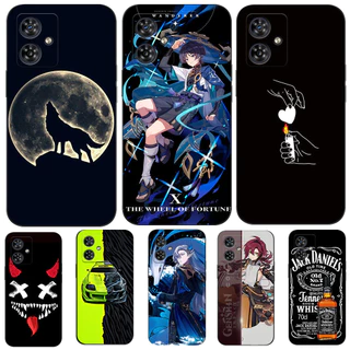 Capa De Silicone Macia Para Telefone Motorola MOTO G54 5G Preta Tpu Genshin Role