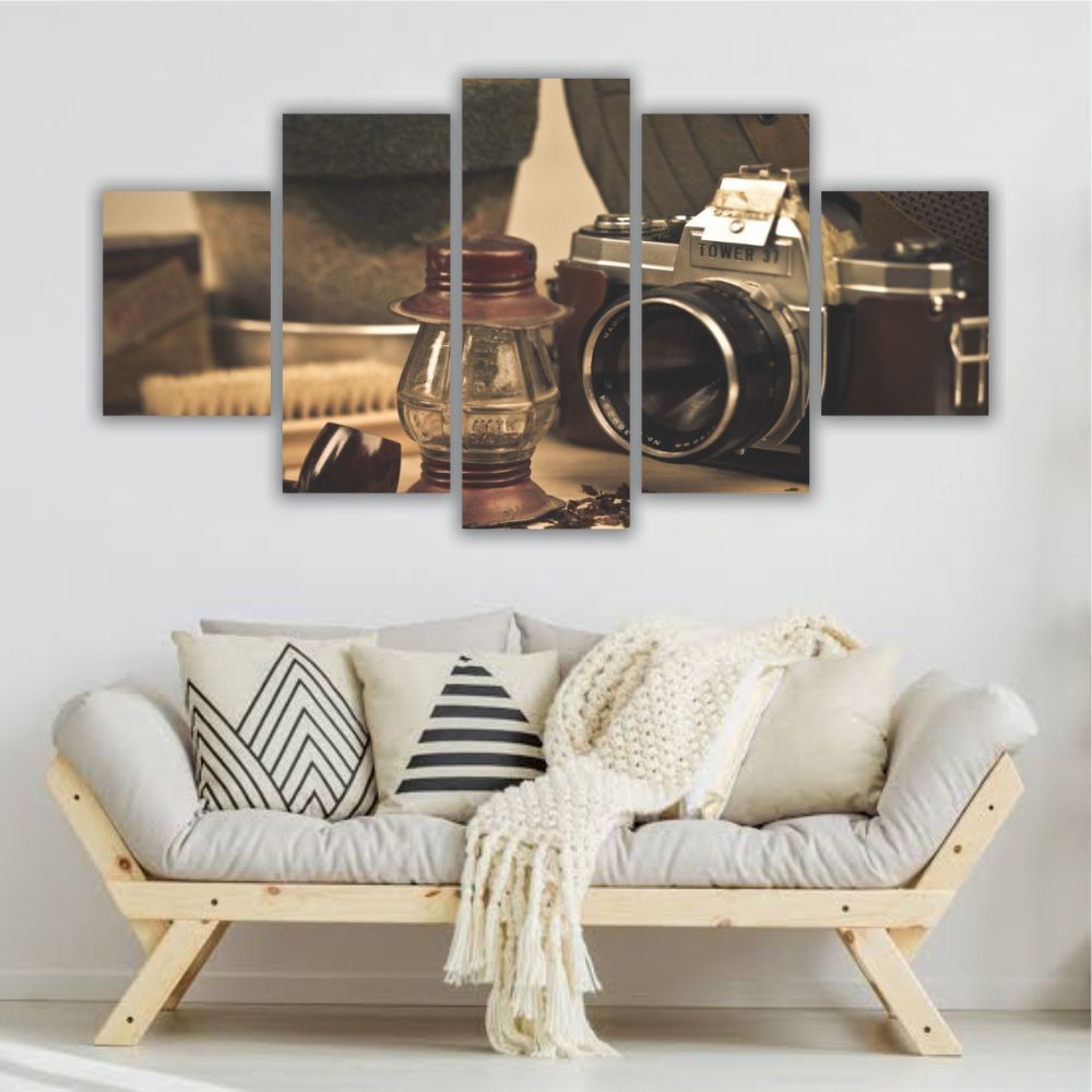Quadros Decorativos MDF Câmera Antiga Fotografia 115X60cm | Shopee Brasil