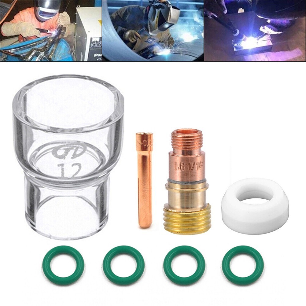 RIVERWELD TIG Stubby Gas Lens 17GL332 2.4mm 10N24S Kit Pinza TIG - Foto 10