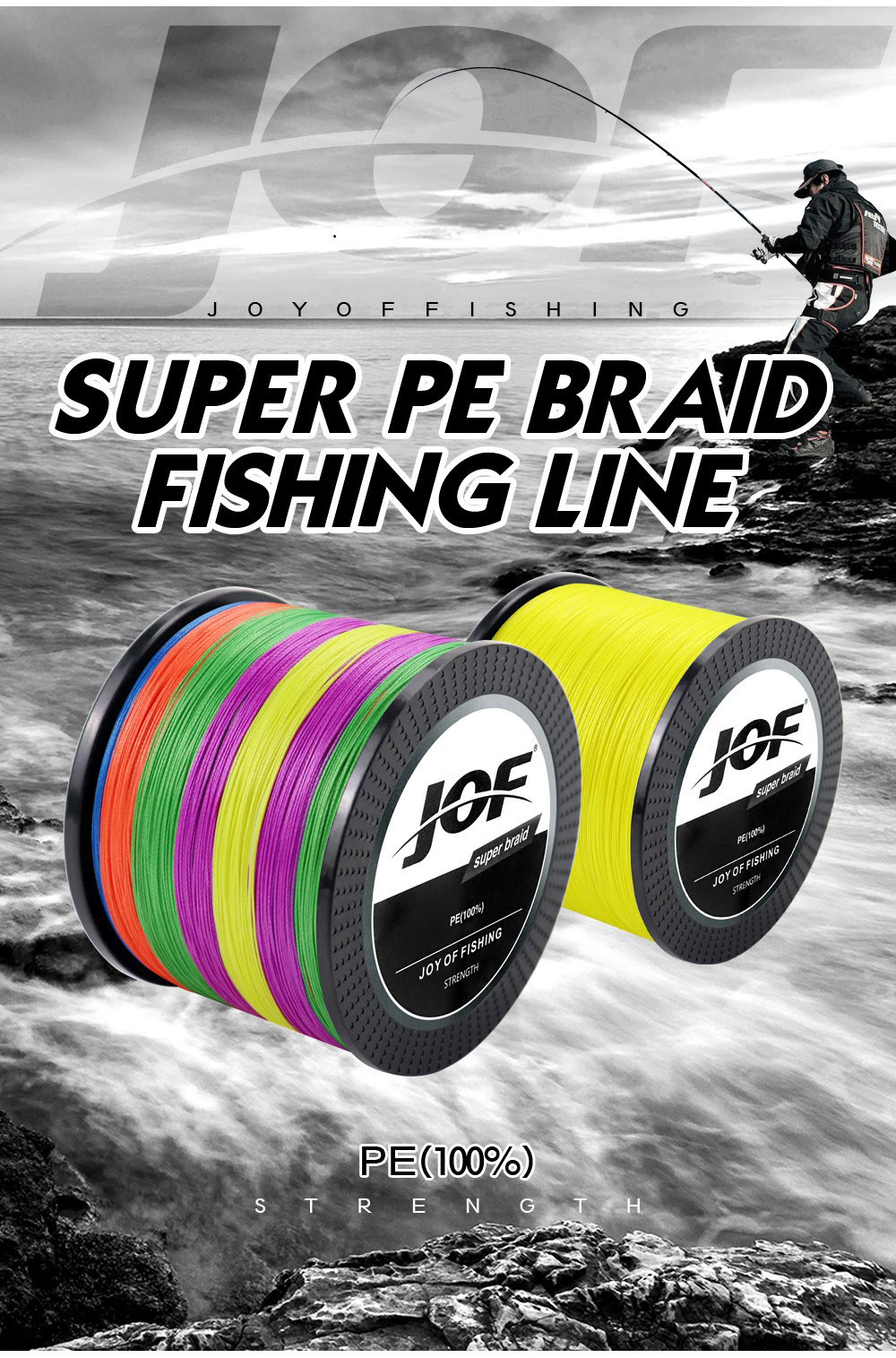 JOF Novo X12 Super Forte 12 Vertentes Trançado Linha De Pesca 300M 500M ...