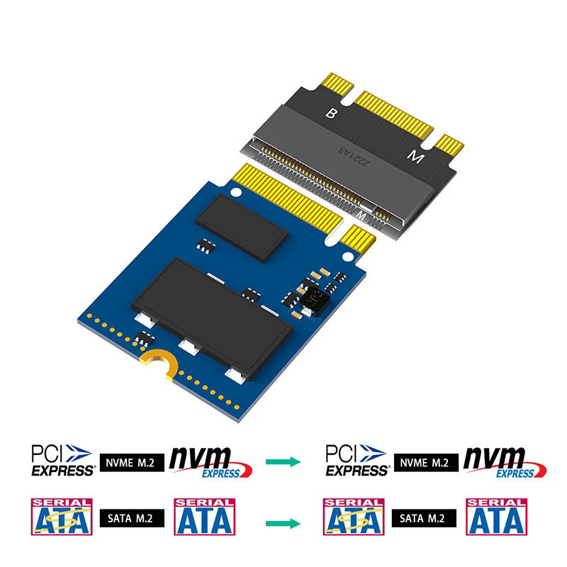 M.2 NVME M-Key / M2 SATA B M Key 2230 a 2242 Conversor de Cartão ...