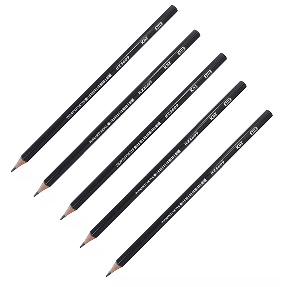 Kit 05 Lápis de Escrever Preto Corpo Redondo HB Nº2 | Shopee Brasil