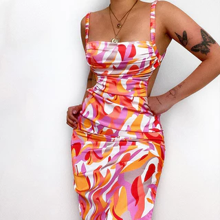 Vestido de Verão 2024 Vestido de Verão Novo Estilo Moda Moda Feminina Vestido de Funda Slim-fit
