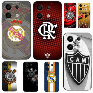 Para Xiaomi Redmi Nota 13 5G 4G Global Case Phone Cover black tpu O Clube De Futebol Mais popular