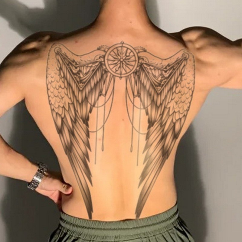 Adesivos Temporários De Tatuagem De Asa De Anjo Mágica De Costas Cheias