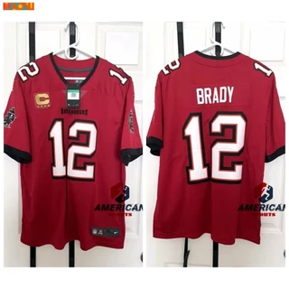 Camisa Tampa Bay Buccaneers NFL 12 Tom Brady White Limitada Jersey De Futebol Americano # 12