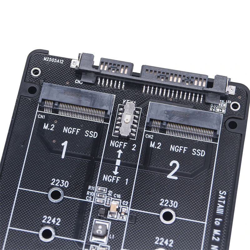 Dupla M.2 para Adaptador SATA3.0 Adaptador M.2 SATA Protocolo SSD 2 ...