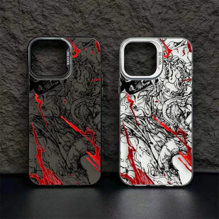 Anime One-P Piece Linhas Pretas Arte Dragão B Grande Furo Laser Matte Capa Da Do Telefone Apple iPhone 15 15Plus 15Pro 15ProMax 14 13 12 11 Pro Max Plus XR XS X 6 6s SE 2020 2022 7 8 Mini
