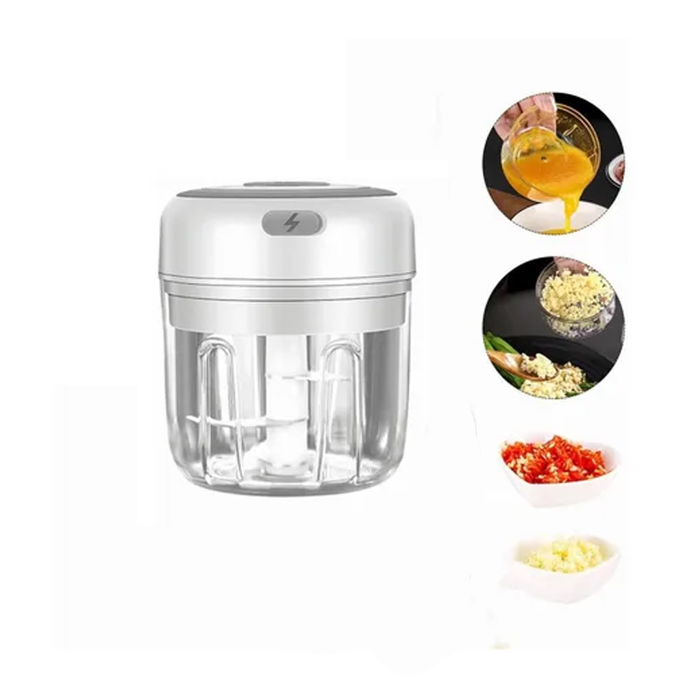 Cortador Elétrico De Vegetal Frutas Alho 250ml USB