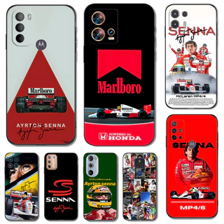 Capa Para Motorola MOTO G35 G85 G15 G75 G05 G24 Power Case De Telefone De Silicone Macio Preto Tpu O Ayrton Senna F1