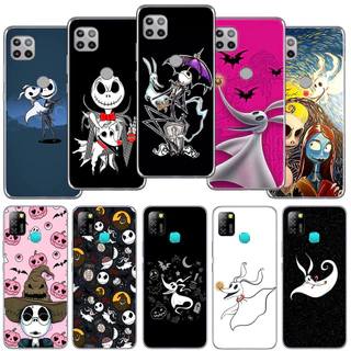 Capa Flexível De Silicone Para Samsung Galaxy A04 A14 A54 A04S A23 A34 M23 M33 M52 M53 Skellington Jack Halloween Celular De Natal