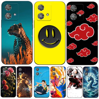 Capa Para Motorola MOTO Edge 40 Neo 5G Flexível De Silicone De Celular Preta Tpu Moda anime Dólar Carro