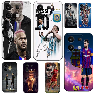 Para Xiaomi Redmi Nota 13 PRO 5G 4G Caixa Global Capa Telefônica Preto tpu Messi Cristiano Ronaldo Neymar Jr Virgil van Dijk Stars Collection