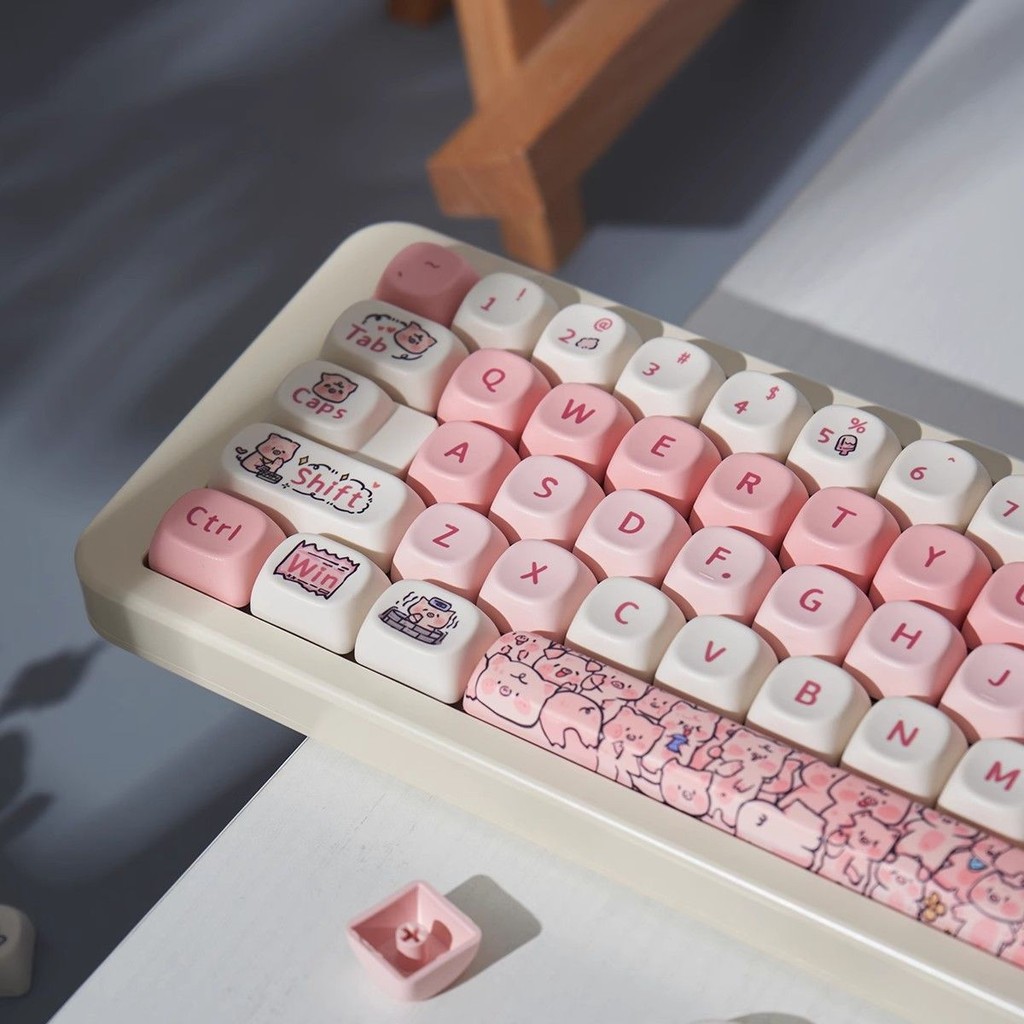 Perfumado Pequeno Porco keycaps MOA Altura PBT Personalização De ...