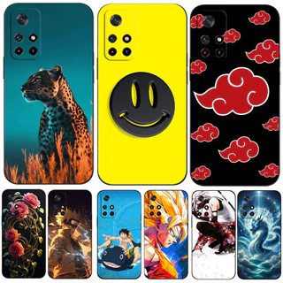 Capa Para POCO M4 Pro 5G Flexível De silicone Celular Traseira Preta tpu Fashion anime Dólar Carro