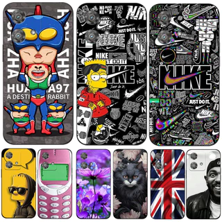 Estojo Para Motorola MOTO Edge 40 Neo 5G De Silicone Macio Telefone Capa Preta Tpu Kitty Wings Bird Moon