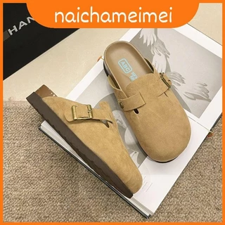 Versátil Sapatos De Fivela Britânica Feminino Nova Primavera Outono De Fundo Grosso Dedo Do Pé Meio Arrasto Deslizamento