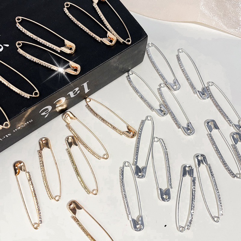 12Pcs/lot Rhinestone Lapel Pin-Fivela De Cristal Brilhante-Clipes De ...