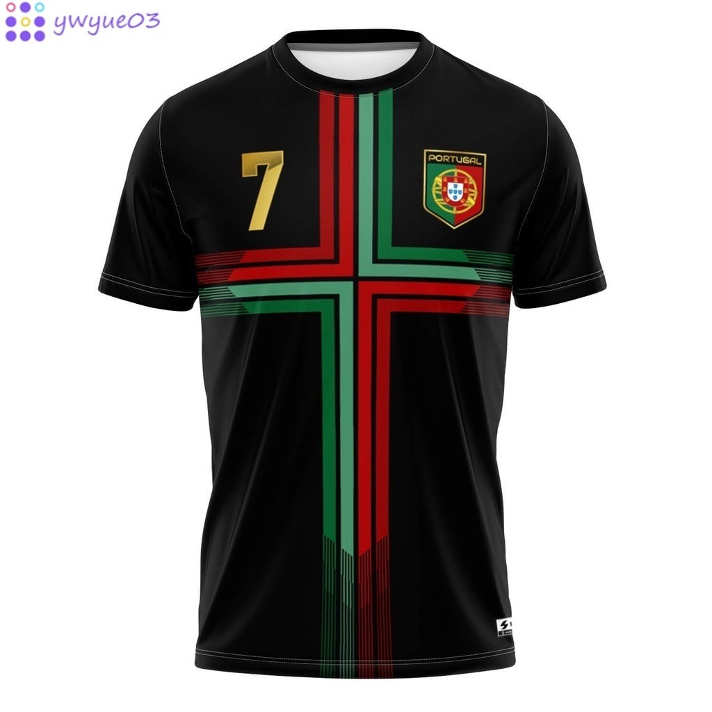 [Itens mais vendidos] Camisa Cristiano Ronaldo CR7 Portugal Preta