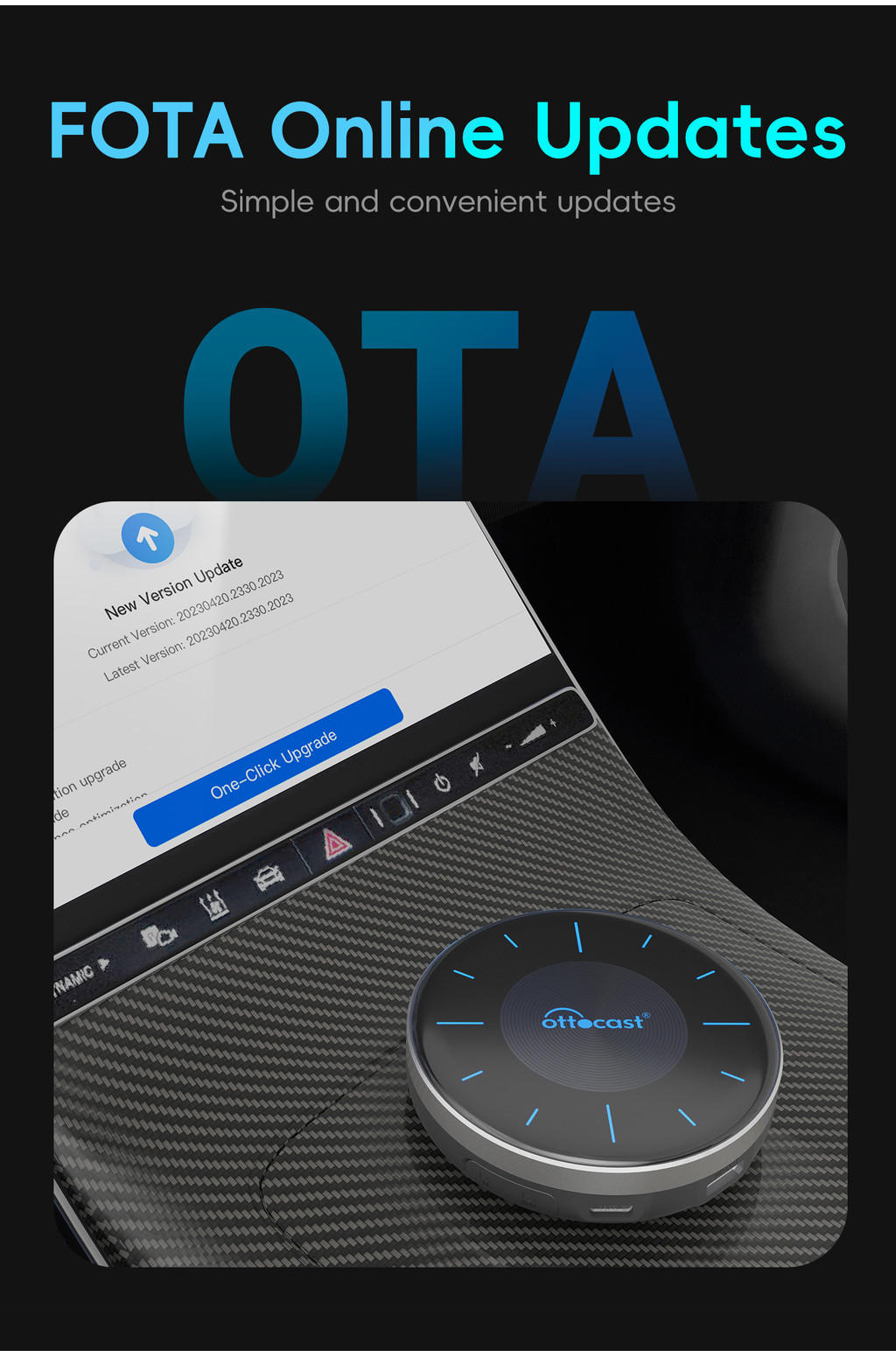 Otocast P3 CarPlay AI Box Wireless Android Adaptador Automático 8GB ...