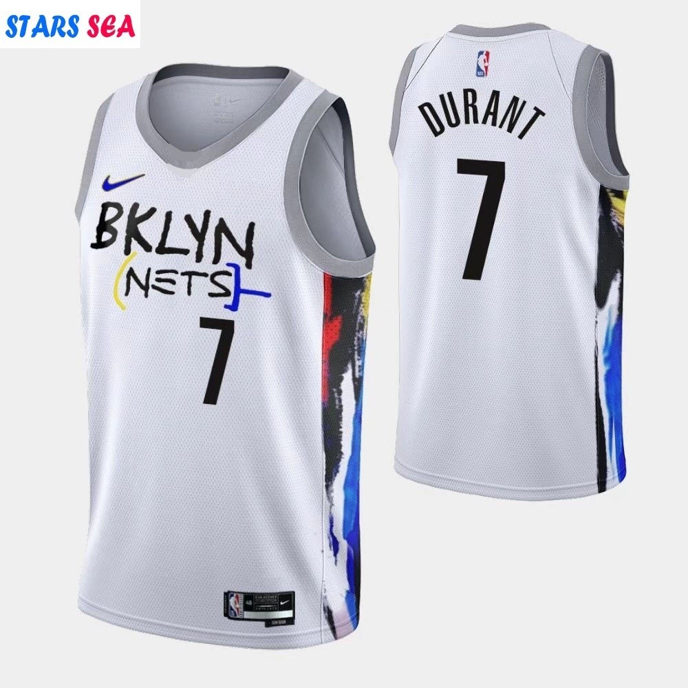 Brooklyn Nets 7 Kevin Durant Branco 2022-23 Edição Cidade Jersey