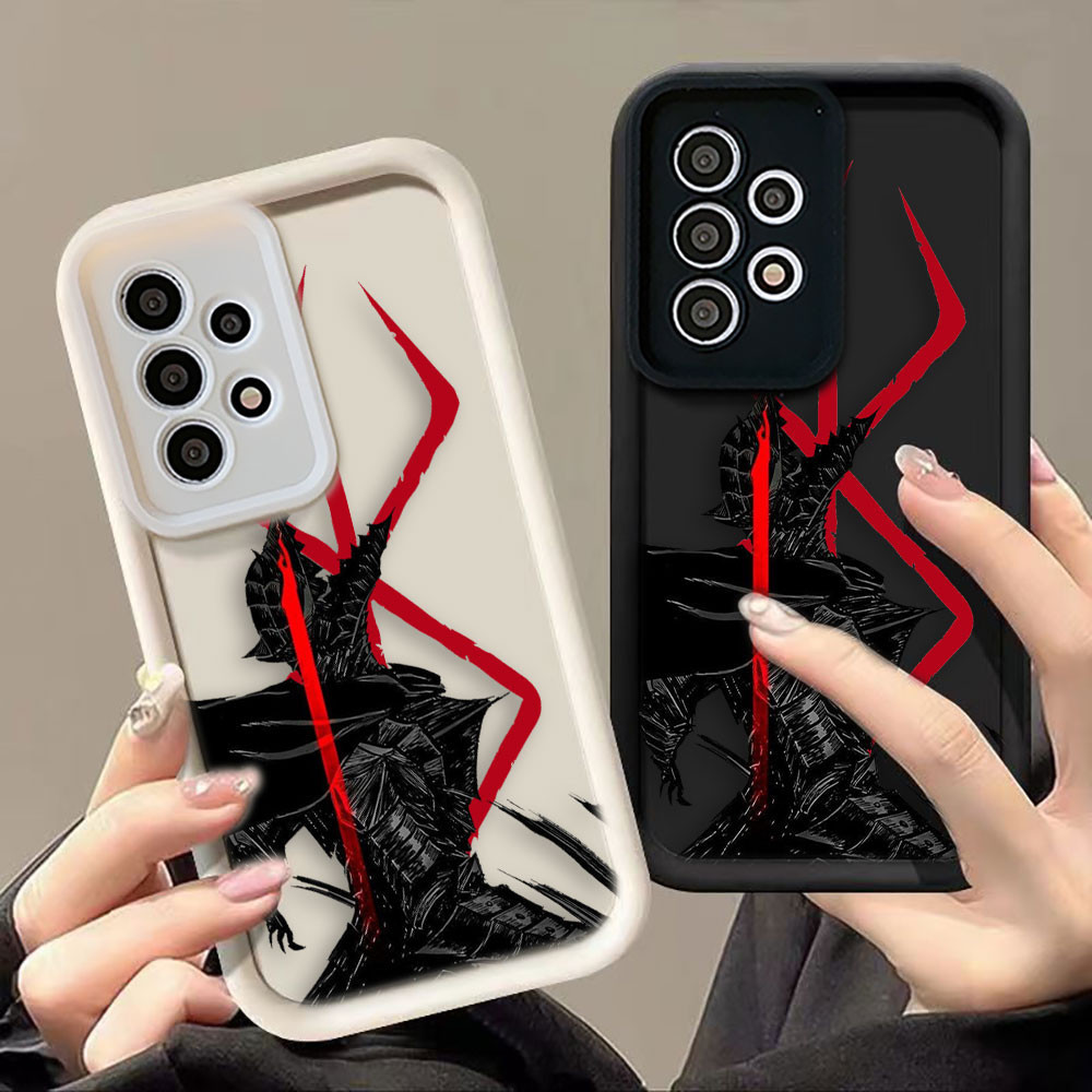 Berserk Guts Manga Anime Logotipo Degrau De Silicone Para Telefone Samsung Galaxy S23 S23FE S22 S21 S30 S21FE S21FE S20 S11 S20FE S11E S10 S10LITE S10E S10E S9 S8 ULTRA PLUS 5G