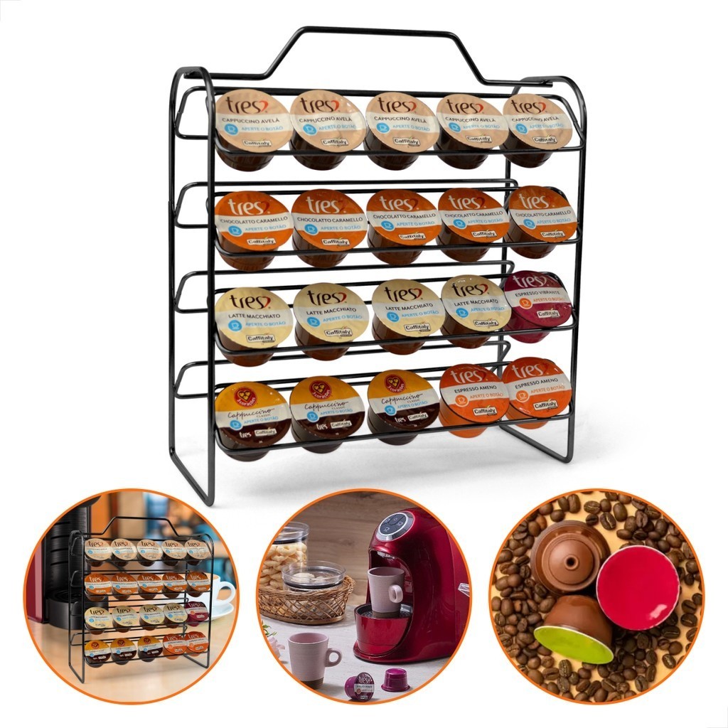 Suporte Porta 40 Cápsulas Café 3 Corações Premium