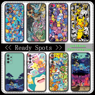 Capa Protetora De Telefone Samsung Galaxy A15 A14 A13 A12 M12 A11 A70 A50 A50S A30S A21 TPU Macia Preta 965B Pokémon