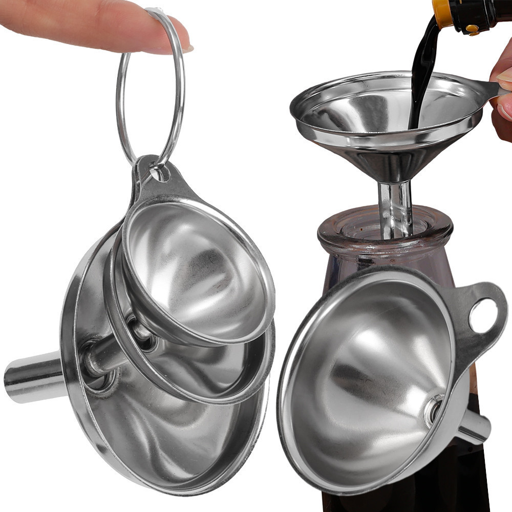 Funil De Aço Inoxidável De Boca Larga-Filtro De Cozinha Frasco Com Alça ...