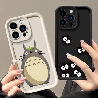 Anime Spirited Away Totoro Caixa De Telefone Para iphone 16 15 11 13 Pro Max Xr X 7 8 14 Plus 12 13 Mini Xs Macia 16Pro Capa De Proteção À Prova De Choque Câmera
