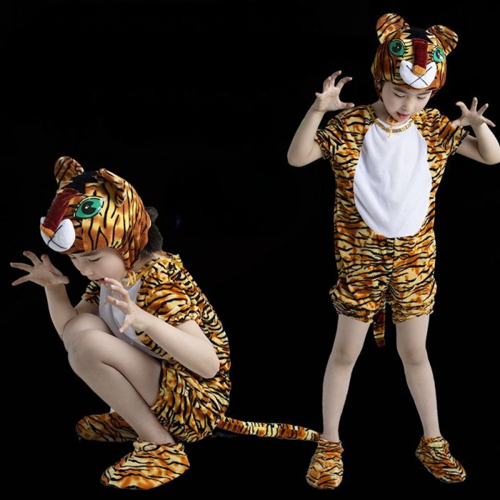 🔥Quente🔥Vestido Infantil Menina De 3 A 14 Anos Fantasias Roupa De Tigre ...
