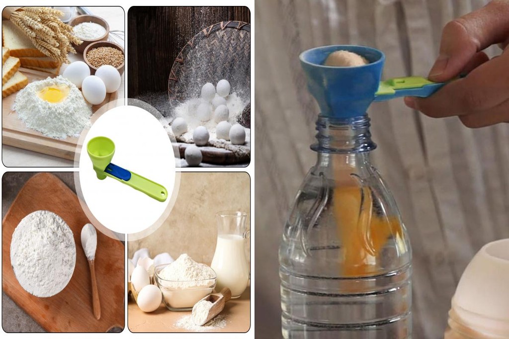 Fitness Enthusiast Funnel Spoon Efficient Ingredient Transfer Tool
